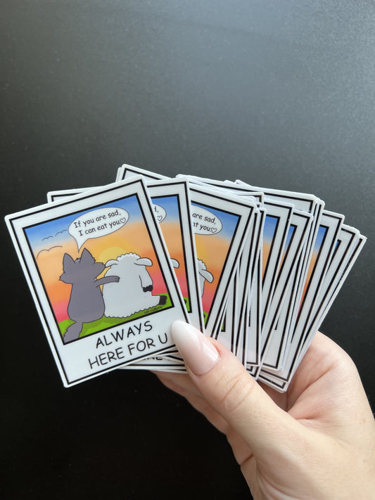 "HERE FOR U" sticker