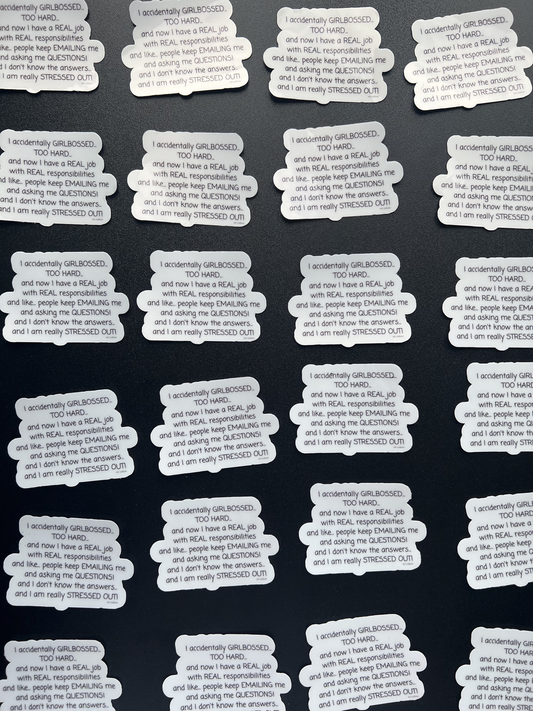 "GIRLBOSSED" sticker