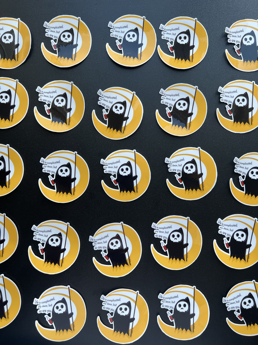 "Life is complicated" sticker