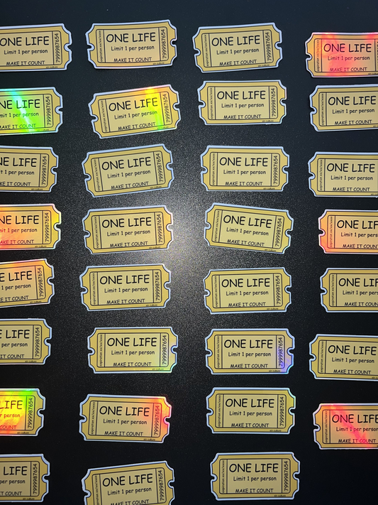"ONE LIFE" sticker