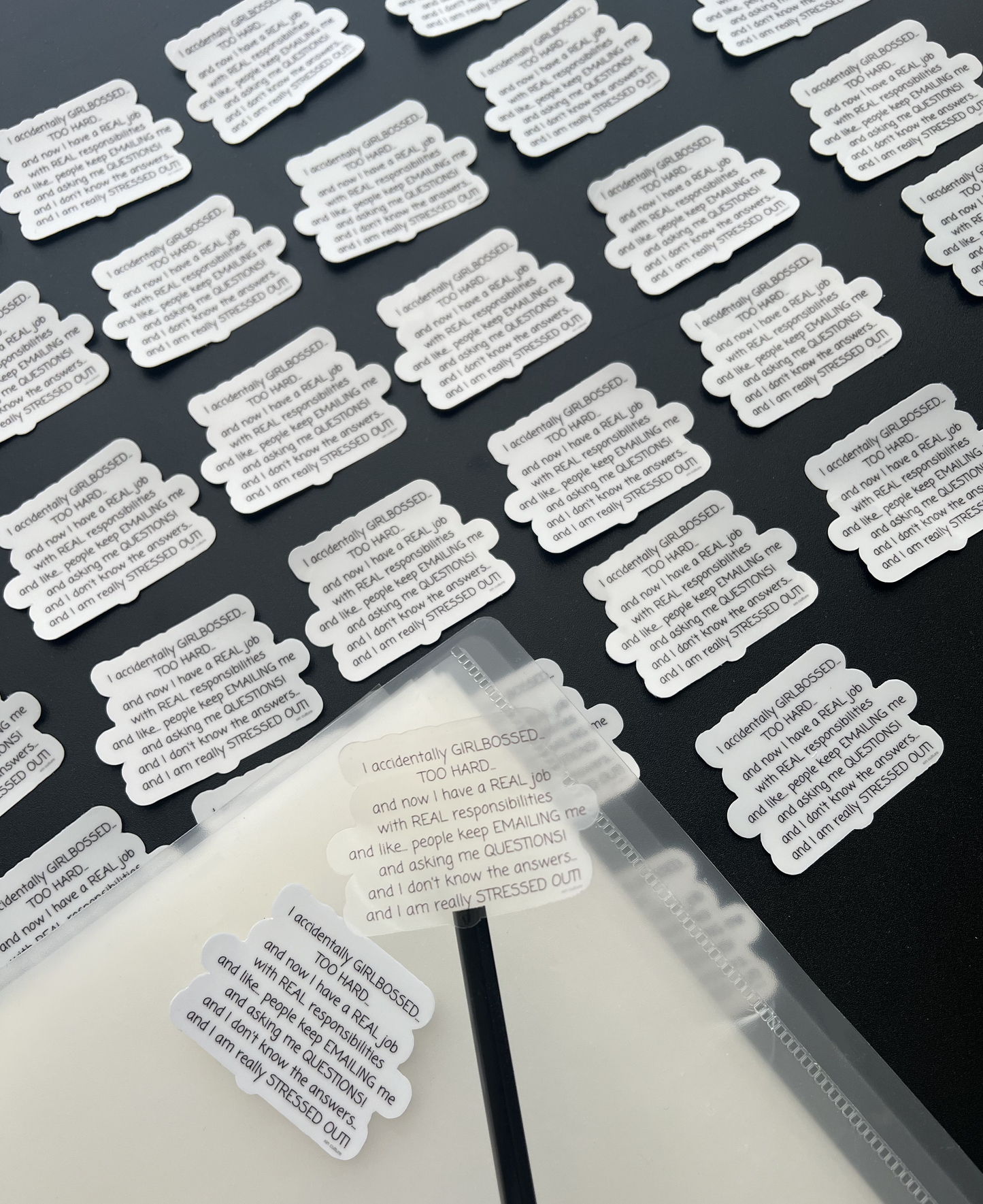 "GIRLBOSSED transparent" sticker