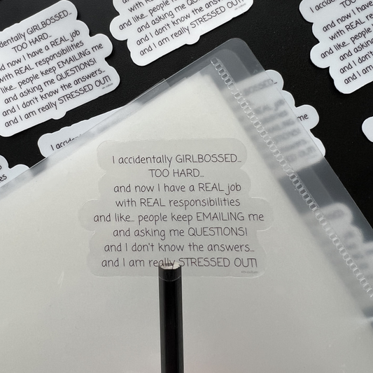 "GIRLBOSSED transparent" sticker