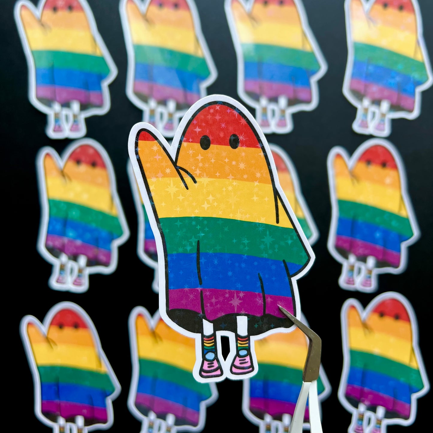 “Rainbow ghost” sticker