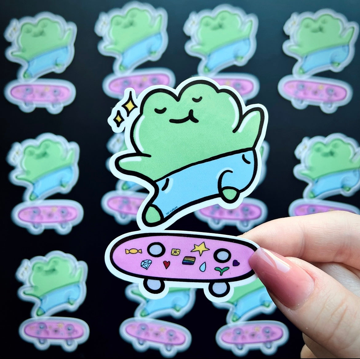 “Skating frog” sticker