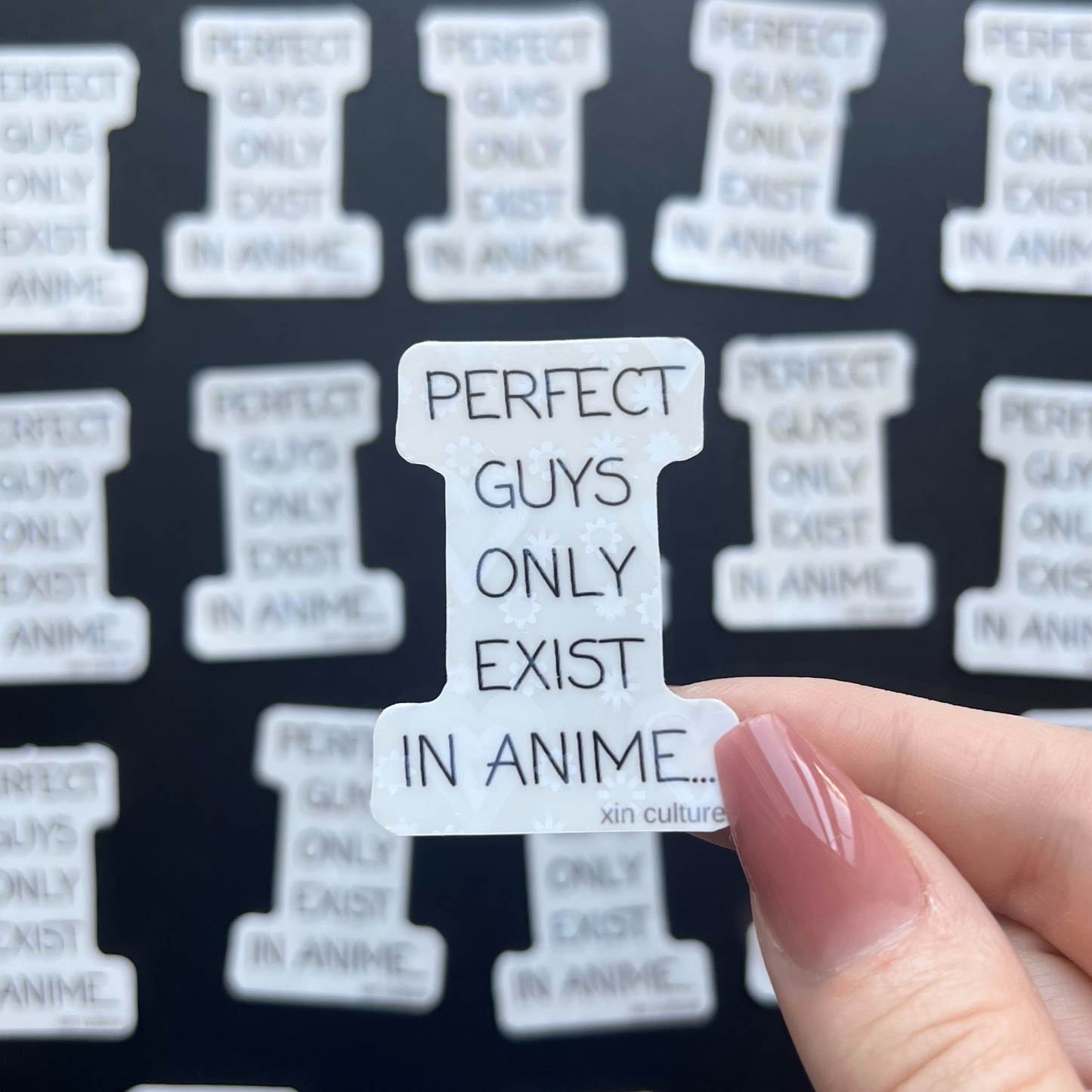 "Perfect Guys Only Exist In Anime" sticker