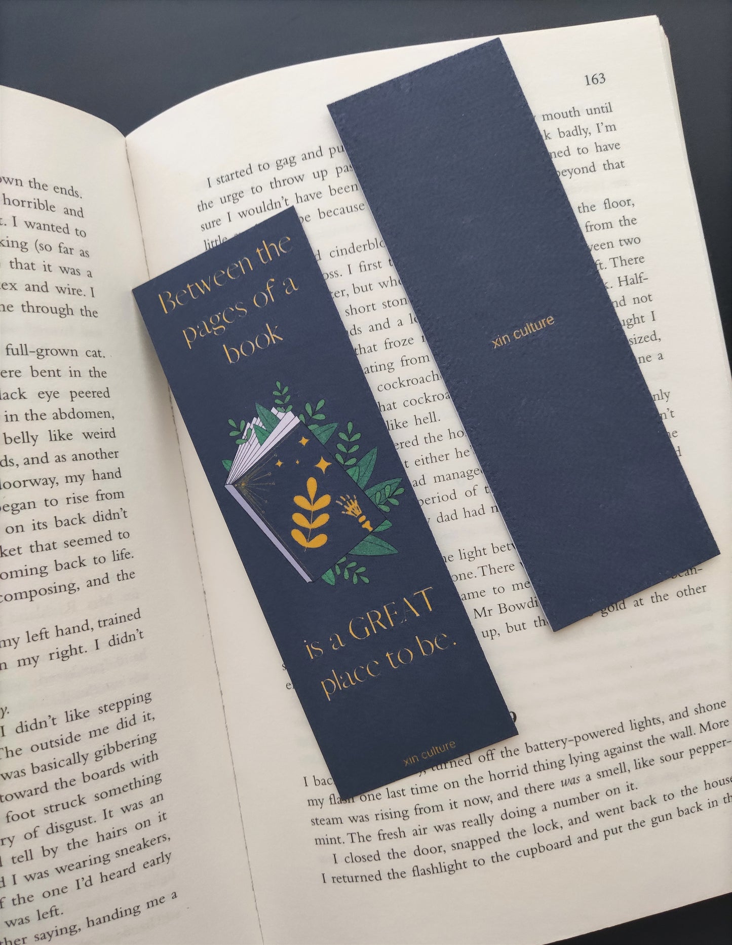 "Between the pages of a book" bookmark