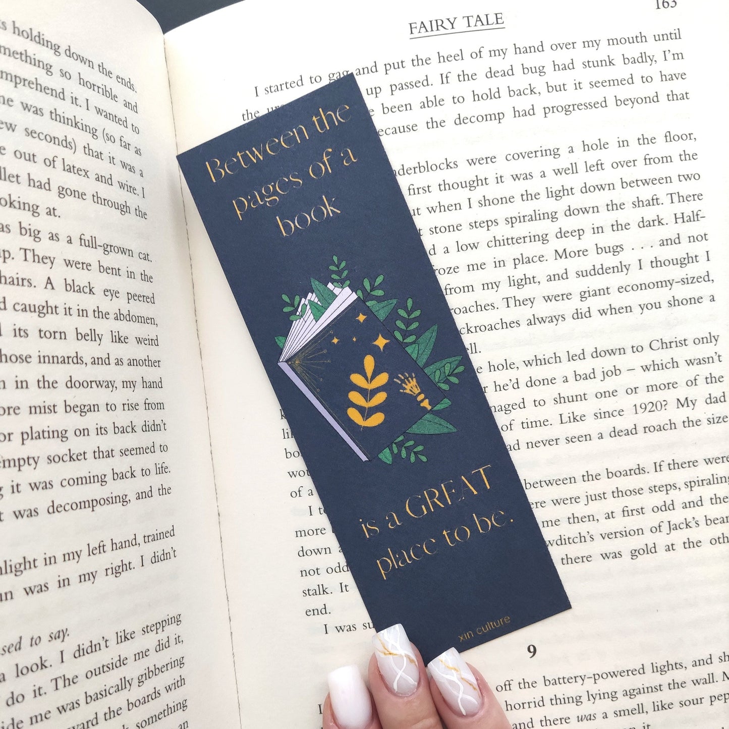 "Between the pages of a book" bookmark