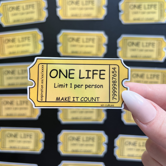 "ONE LIFE" sticker